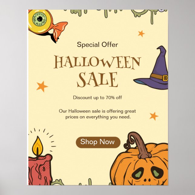 Poster Panfleto de Venda de Halloween, Noite de Halloween (Frente)