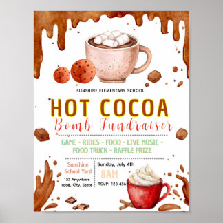 Poster Panfleto editável de bomba de cacau quente