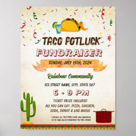 Poster Panfleto editável do Taco
