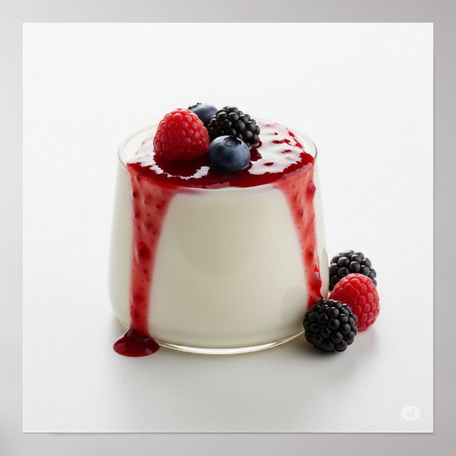 Poster Panna Cotta com Berries (Frente)