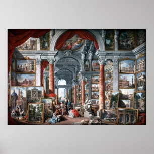 Póster Pannini - Gallery of Views of Modern Rome