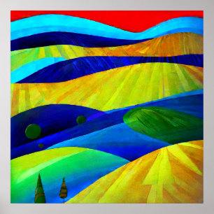 Poster Panorama Colinas Rainbow Fantasy