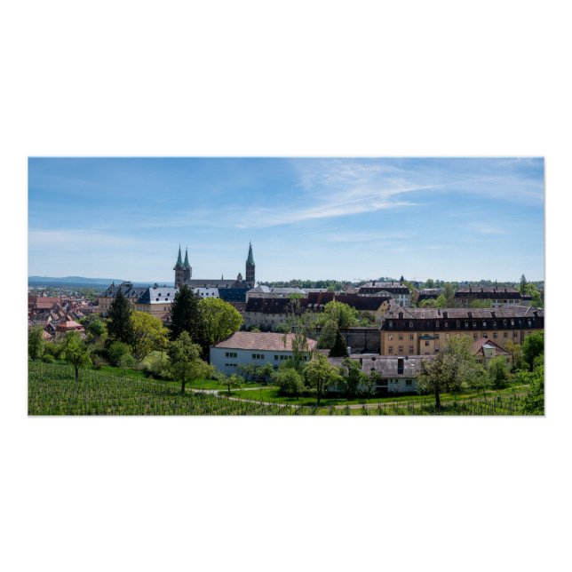 Póster Panorama da antiga cidade histórica de Bamberg, Al (Frente)