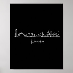 Poster Panorama da cidade Kharkov Kharkiv Ucrânia