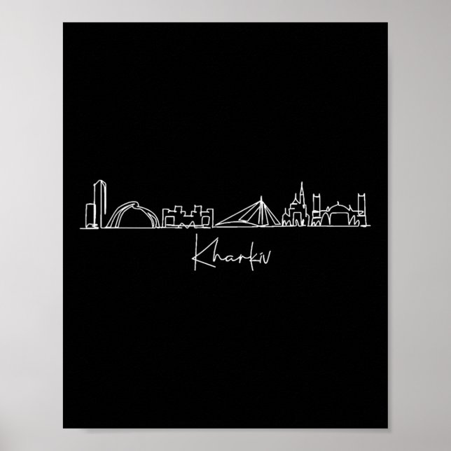 Poster Panorama da cidade Kharkov Kharkiv Ucrânia  (Frente)