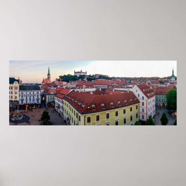 Poster Panorama da Cidade Velha, Bratislava, Eslováquia (Frente)