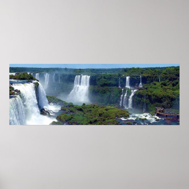 Póster Panorama das Quedas de Água do Iguazu do Brasil (Frente)