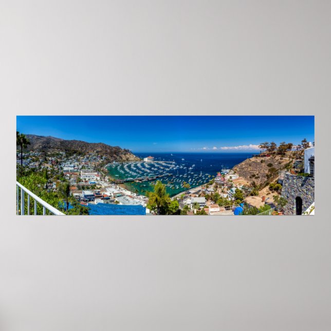 Poster Panorama de Avalon na Ilha Catalina (Frente)