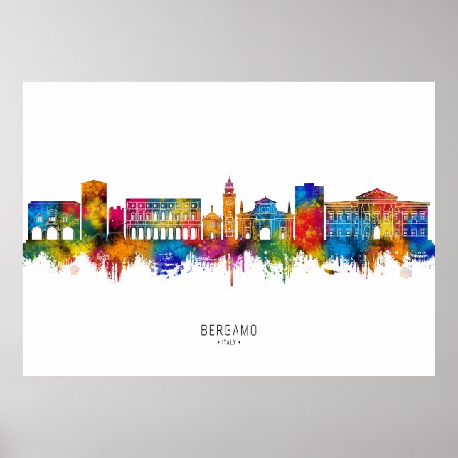 Poster Panorama de Bergamo Itália (Frente)