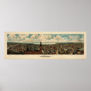 Póster Panorama de Birdseye de 1898) reproduções de