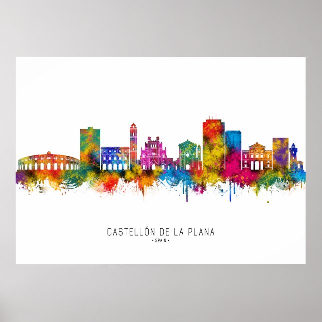 Poster Panorama de Castellón de la Plana Espanha (Frente)