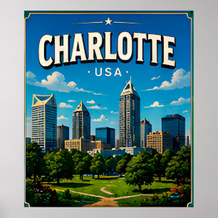 Poster Panorama de Charlotte Uptown