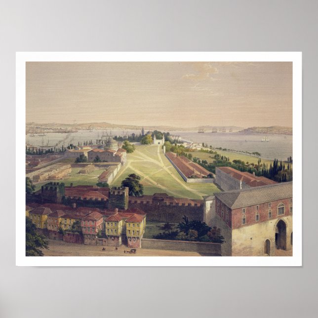 Póster Panorama de Constantinopla, prato 22 de Aya Sof (Frente)