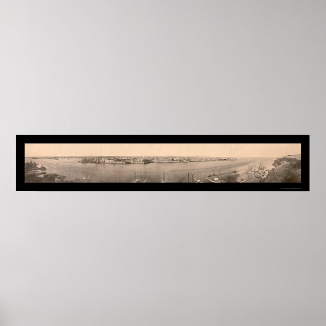 Póster Panorama de Havana Foto 1898 (Frente)