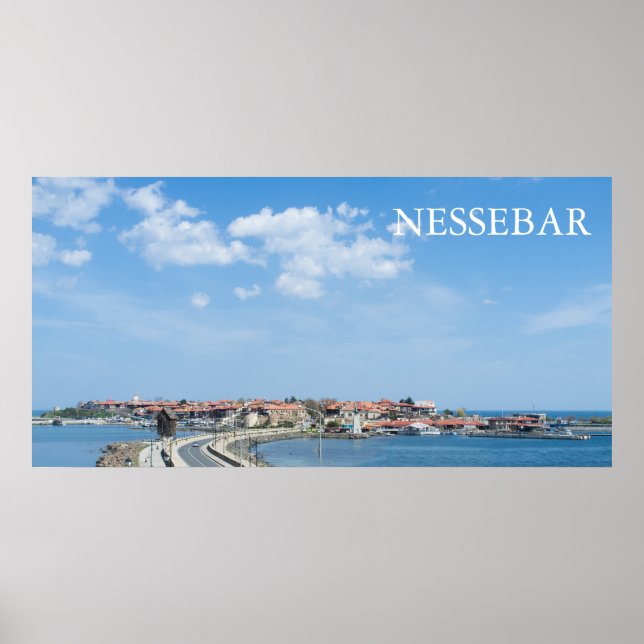 Poster Panorama de Nessebar Velho. Bulgária (Frente)