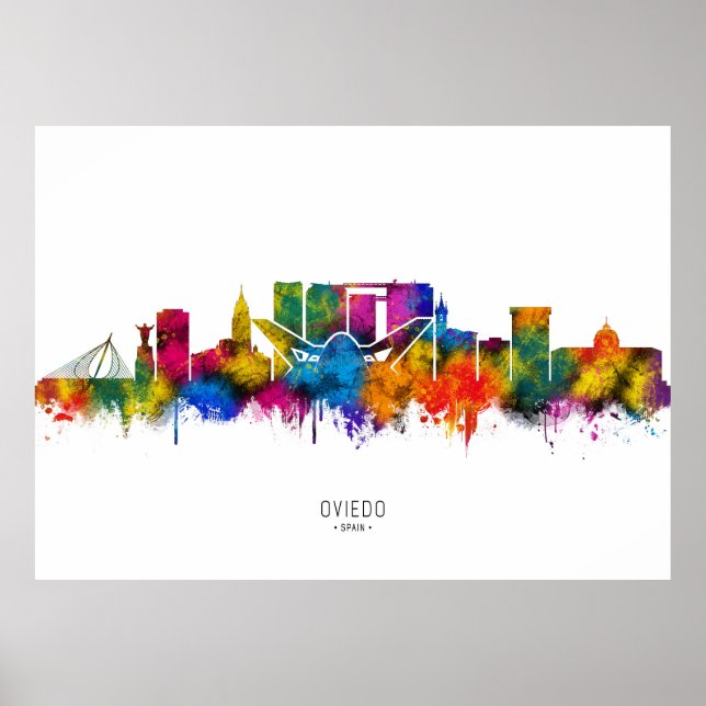 Poster Panorama de Oviedo Espanha (Frente)