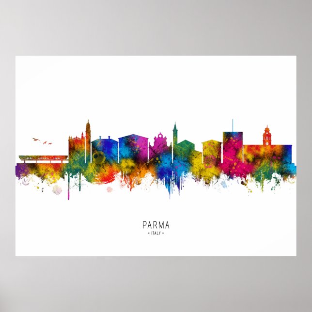 Poster Panorama de Parma Itália (Frente)