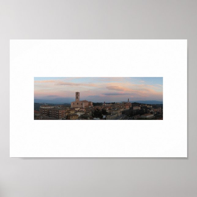 Póster panorama de perugia (recortado) (Frente)