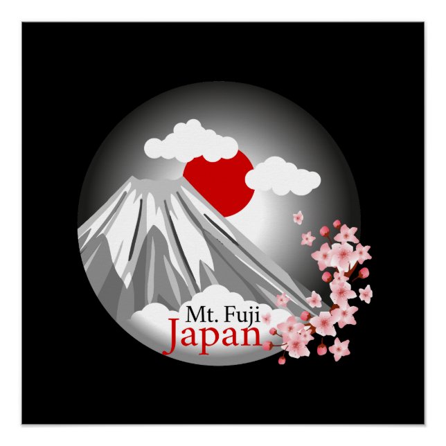 Póster Panorama do Abstrato do Monte Fuji para Decoração  (Frente)