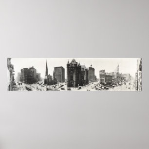 Póster Panorama do búfalo, New York desde 1911.
