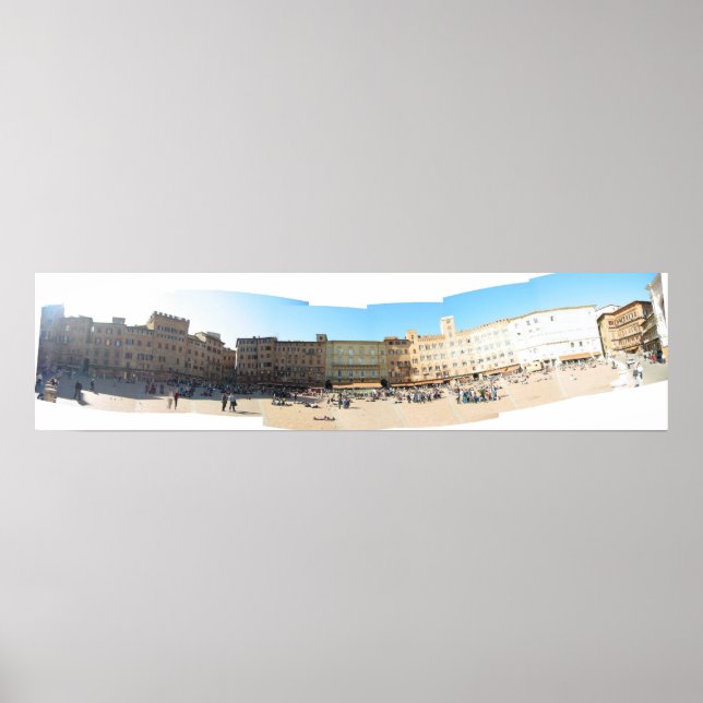 Póster panorama do campo em Siena (Frente)