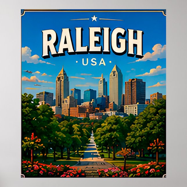 Poster Panorama do Capitólio Estadual de Raleigh (Frente)