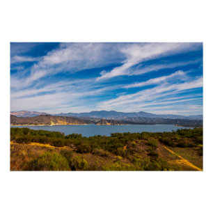 Póster Panorama do Lago Cachuma Montanha Santa Ynez Foto