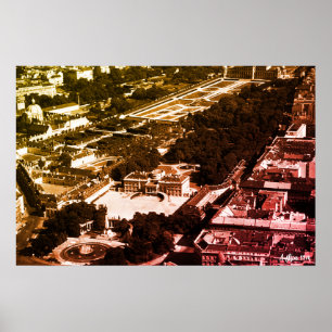 Poster Panorama do parque Belvedere Vintage Austria Viena