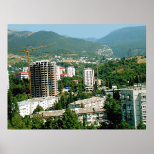 Poster Panorama do vale da montanha da Crimeia