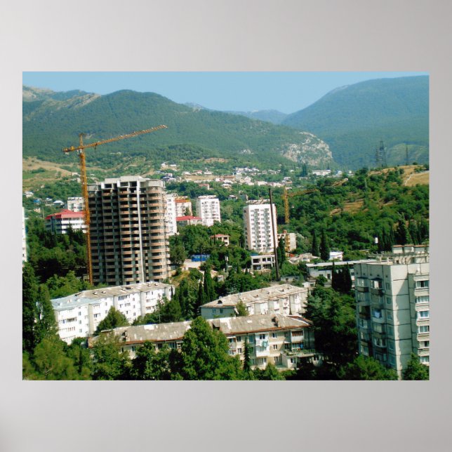 Poster Panorama do vale da montanha da Crimeia (Frente)