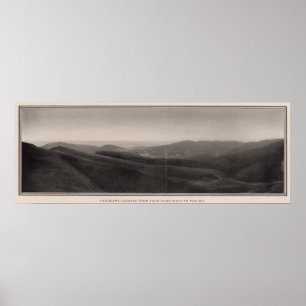 Poster Panorama dos picos gêmeos ocidentais ao mar