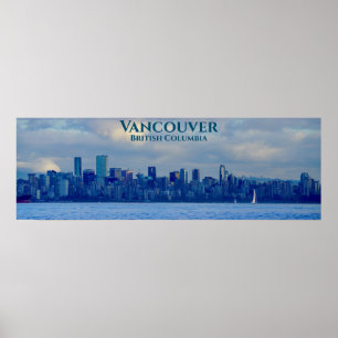 Poster Panorama Skyline Vancouver Foto da Colúmbia Brit