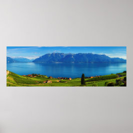 Poster Panorama sobre a região de Lavaux, Vaud, Suiça