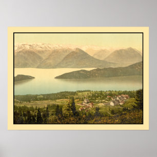 Póster Panorama suíço do vintage de Rigi Kaltbad