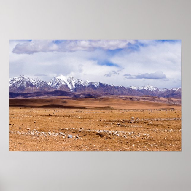 Poster Panorâmica da paisagem tibetana (Frente)