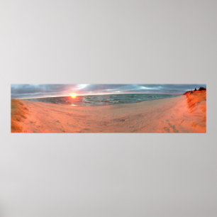 Póster Panorâmica Lake Michigan Sunset
