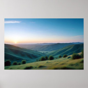 Poster Panorâmica Paisagem Monta Floresta Natural do Vale