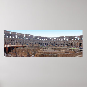 Póster Panorâmico do Colosseum em Roma, Italia