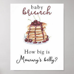 Poster Panquecas Chá de bebê Quão grande é a barriga da M