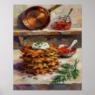 Poster Panquecas de Batata Cozinha Natureza Morta