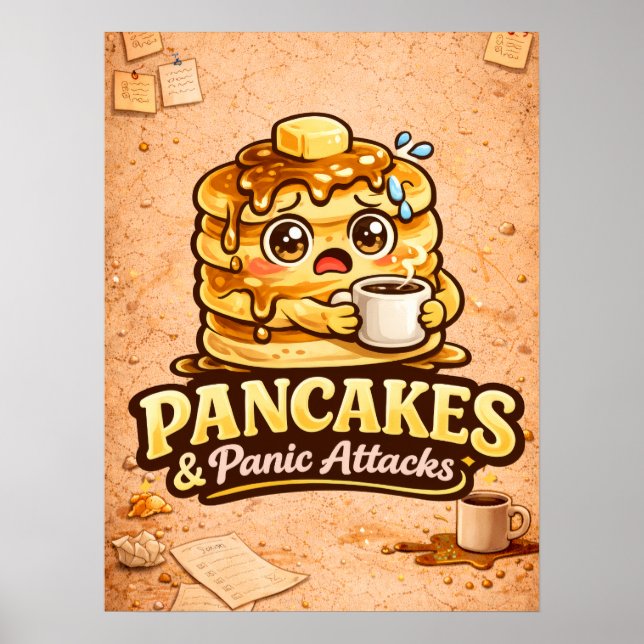 Poster Panquecas e Ataques de Pânico - Amantes da Comida (Frente)