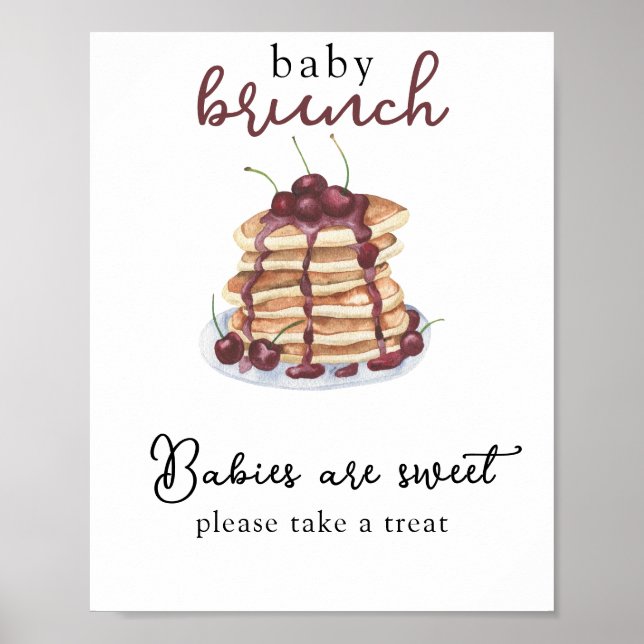 Poster Panquecas O chá de bebê Bebês são doces (Frente)