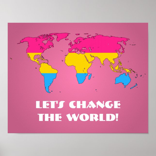Poster Pansexuality pride world map (Frente)