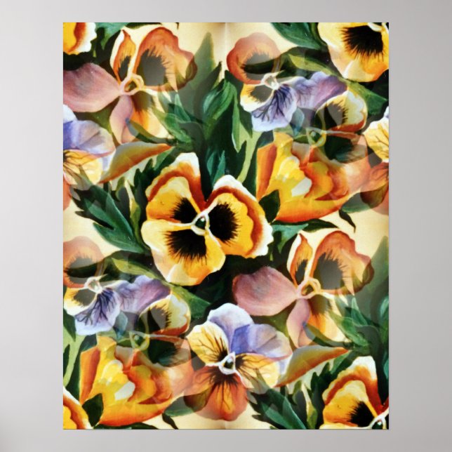Poster Pansias Graceful Na moda Gorgeous de Padrão Vintag (Frente)