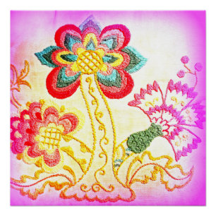 Póster pantanal rosa pantanoso estilo hippie poster perfe