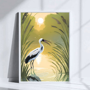 Poster Pântano da Cegonha Parque Nacional Everglades Aq