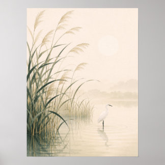 Poster Pântano de Junco Sussurrante Japonês Minimalista N