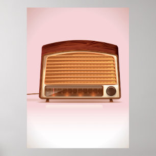 Poster Pântano de rádio antigo retro da safra