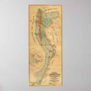 Poster Pântano de sal e mapa das terras da maré