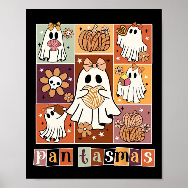 Poster Pantasmas Ghost Spooky Conchas Dia de as Bruxas en (Frente)